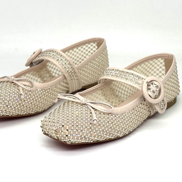 Christian Louboutin MAMASTRAPITINA Strass Crystal Mesh Ballerina Flats - Picture 13 of 16